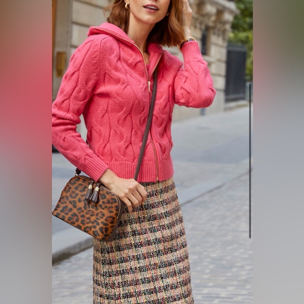 Talbots Pink Cable Knit Sweater SP - Picture 2 of 6